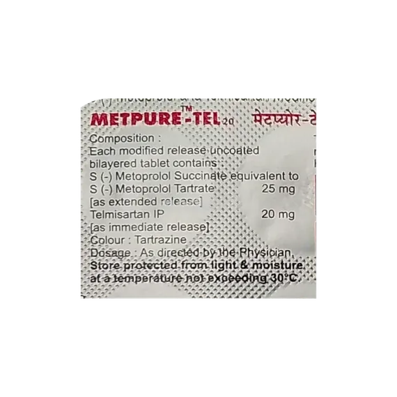 metpure tel 20mg tablet 10's